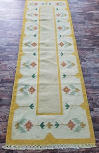 Tappeto Tappeto Kilim Vintage Fatto a Mano Tradizionale Turco Floreale 232x76 cm - Foto 1 di 12