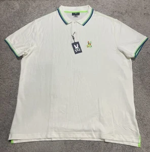 Psycho Bunny Poloshirt Herren 3XL weiß blau-grün Borte Pima Baumwolle neu mit Etikett $ 155 - Bild 1 von 11
