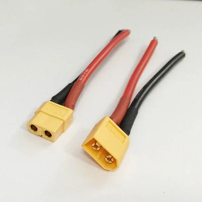 1 pair XT60 male female 10CM Silicon Wire 12AWG cable for battery modify NEW - Image 1 of 4