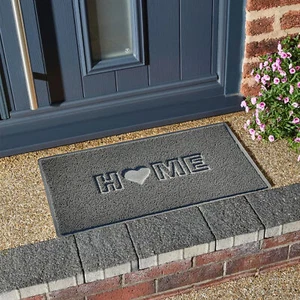 HOME Heart Small Spaghetti Coil Indoor Door Mat Doormat in Grey - Bild 1 von 16