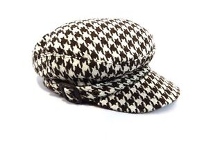 Rue 21 One Size Women's Hat Brown & White Check Side Buckle Fashion