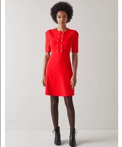 L.K. BENNETT Rosie Short Sleeve Mini Dress Size 14 - Picture 1 of 2
