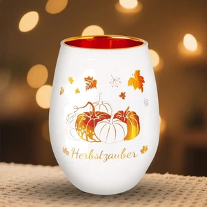 Herbst Windlicht, Teelicht, Dekoration, Geschenk, Herbstzauber, Kürbis - Bild 1 von 10