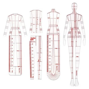 Reglas de ilustración de moda plantillas de dibujo regla costura humanoide6702 - Imagen 1 de 10
