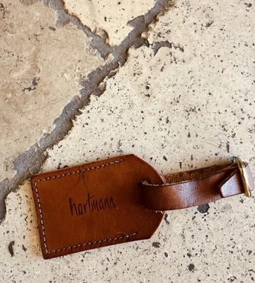 Hartmann Luggage Tag Tan Leather Belting Vintage - Image 1 of 4