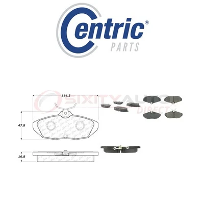 Centric Semi Metallic Brake Pads w Shim for 1993-1997 Ford Thunderbird 3.8L pi Foto 1 de 4