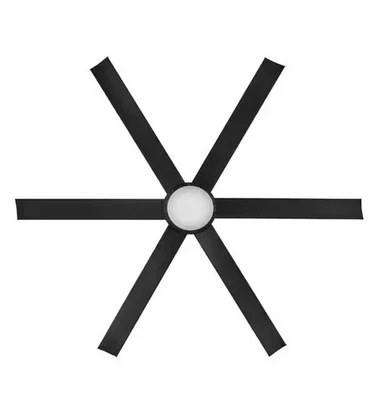 Ventilador de teto inteligente 60" Hinkley Draftsman preto fosco LED classificação úmida - Imagem 1 de 4