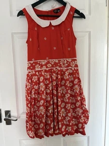 Orange Floral Dress From Yumi Size 12 - Picture 1 of 6