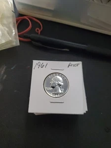 1961 GEM PROOF WASHINGTON QUARTER 90% SILVER - Picture 1 of 4