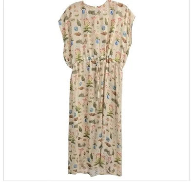 Anntian Dress Woman's One Size Simple Botanical Silk Floral Cap Sleeves  - Image 1 of 4