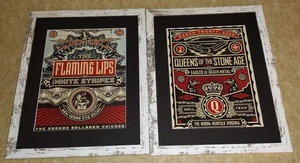 11x14 framed Shepard Fairey concert poster art QOTSA Flaming Lips White Stripes - Picture 1 of 1