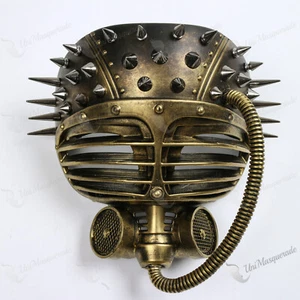 Ant-Man Full Face Metallic Steampunk Gold Spike Gasmaske Maskerade U-Boot - Bild 1 von 6