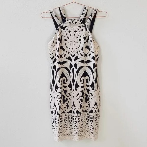 OFF WHITE Mini abito nuovo FOXIEDOX ricamato bianco nero