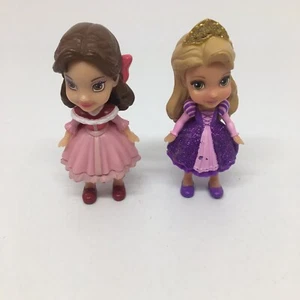 Disney Princess Rapunzel & Belle Toddler 3.5" Mini Posable Dolls Figures - Picture 1 of 11