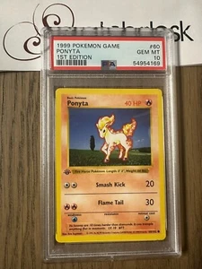PSA 10 - Pokemon PONYTA - 1st First EDITION Shadowless Base Set 60/102 Gem Mint - Picture 1 of 2