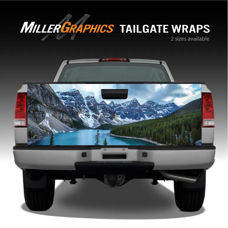 Mountains Lake Scenery Landscape Truck Tailgate Vinyl Graphic Decal Wrap - Image 1 of 1