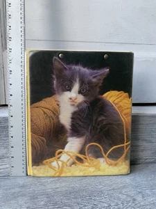 Vintage Mead Rechenzentrum 3 Ringe Mappe Katze Kätzchen Trapper Halter Ordner - Bild 1 von 11