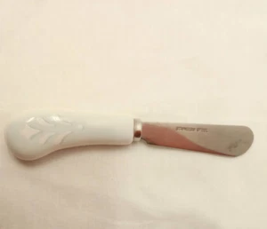 Buttermesser mit Porzellangriff, hellblau rostfrei - Bild 1 von 5