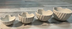 Cracker Barrel Seashell Measuring Cup Set 4pc Stoneware Shells Coastal Nautical - Picture 1 of 9