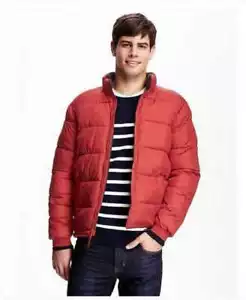 NEW MEN'S OLD NAVY FROST FREE PUFFER JACKET COAT IN RED SPICE - Picture 1 of 10
