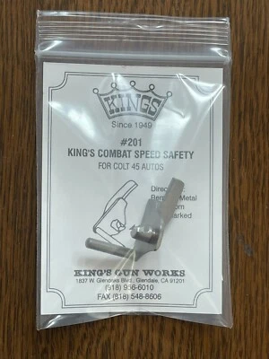 KINGS GUN WORKS King's Gun Works 201 Combat Speed Safety Stainless 1911 Colt NOS