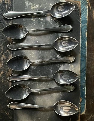 Juego de cubiertos vintage de siete (7) cucharas alemanas plateadas Foto 1 de 4