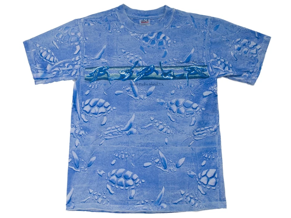 Camisa Tortuga Marina Para Hombre L South Padre Island Texas Playa Viaje Turista De Colección Foto 1 de 4