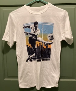 NWT The Children Place White Graphic Unisex Short Sleeve T-Shirt Size L (10/12) - Picture 1 of 7