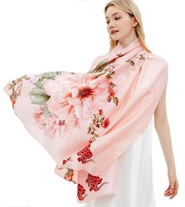 Women Silk Scarves Long Satin Lightweight Outdoor Shawl Wraps Printed Head Sc... - Picture 1 of 5