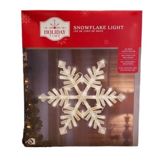 Holiday Time Lighted Christmas Snowflake 15in Hanging Decoration Indoor Outdoor - Picture 1 of 6