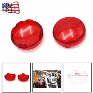 Red High Quality Turn Signal Light Lens Cover For Harley Sportster Dyna x1 Pair - Picture 1 of 7