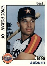 1990 Auburn Astros Best Vince Roman Yonkers New York NY Baseball Card