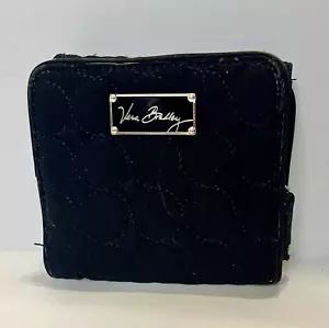 Vera Bradley Quilted Black Wallet Magnetic Closure Small Quilted 5"x4.5"x1.5" - Picture 1 of 8
