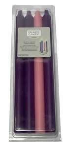 Yankee Candle Advent 4er Pack 12" Taper Purple Pink Unscented Smokeless Dripless - Bild 1 von 2