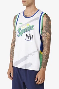 FILA Grant Hill x Sprite Mens Retro Basketball Tank Jersey Size L White LM13C364 - Picture 1 of 12