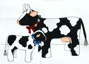 Vermont Cow Printed Panel Till the Cows Come Home Calf Farmhouse Soft Toy - Picture 1 of 12