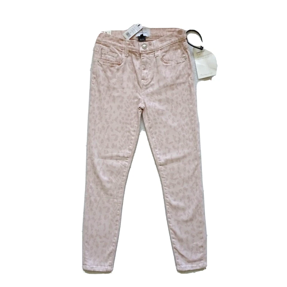 Current/Elliott High Waist Stiletto Skinny Leopard Rose Jeans Womens Size 24