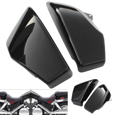 Battery Side Covers For Honda VTX1800 R/S/N/F/T Models 2002-2008 2007 Black - Imagem 1 de 4