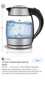 CHEFMAN MIGRATION Electric Kettle+ The Most Powerful Way To Brew BRAND NEW w BOX