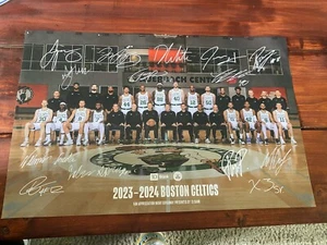2024 Official Boston Celtics 11x17 Team Poster w/ Facsimile Signature’s ☘️ NBA - Picture 1 of 1