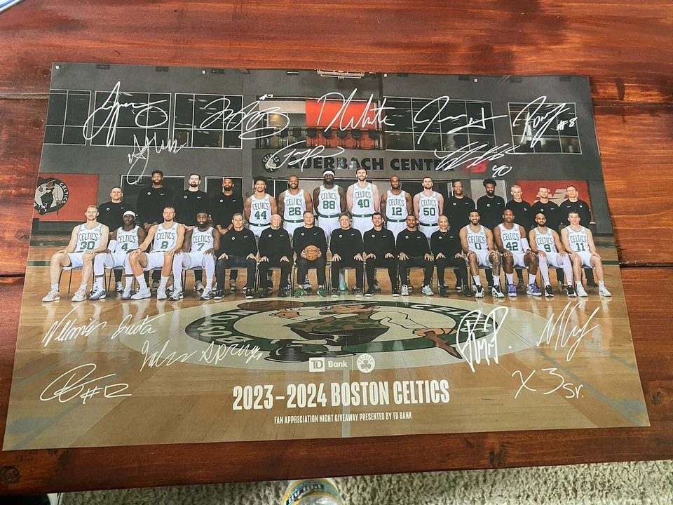 2024 Official Boston Celtics 11x17 Team Poster w/ Facsimile Signature’s ☘️ NBA - Image 1 of 1
