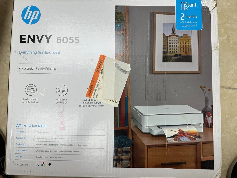 HP ENVY 6055 Thermal Inkjet All-In-One Printer - White - Brand New Sealed - Image 1 of 3