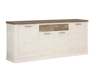 Sideboard Durio 2 Pinie weiß 213x90x41 cm Anrichte Schrank Wohnzimmer Esszimmer - Bild 1 von 5