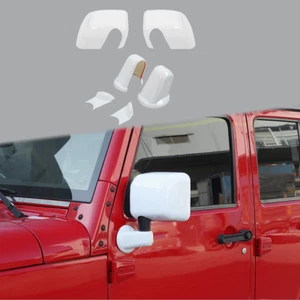 2PCS Rearview Side Mirror Base Cover Shell Kit For Jeep Wrangler JK 07-18 White - Picture 1 of 8