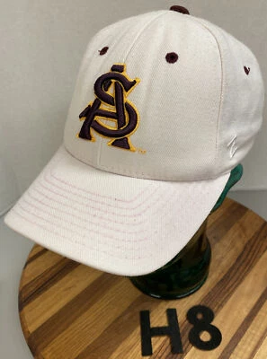 ZEPHYR,  ARIZONA STATE SUN DEVILS HAT, WOOL BLND,  WHITE, SIZE 6 7/8, VGC     H8 - Image 1 of 3