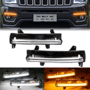 DRL For Jeep Compass 2017 2018 LED Daytime Running Light Fog Lamp W/ Turn Signal - Picture 1 of 8