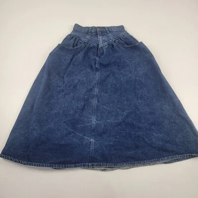 Falda Denim Vintage Años 80 90 Azul Jordache Talla 3/4 Barrido Completo Boho Hippie Larga  Foto 1 de 4