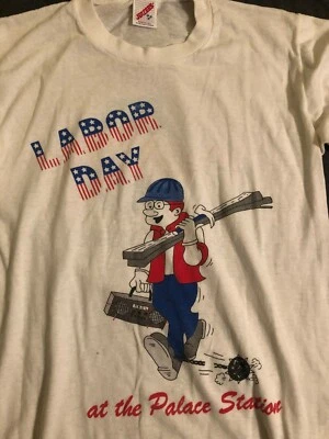 Camiseta años 80 S/M DE COLECCIÓN DÍA DEL TRABAJO EN PALACE STATION LAS VEGAS 50/50 recuerdo fino Foto 1 de 4