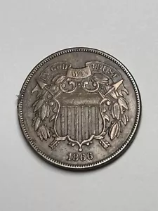 1866 US Two Cent Piece VF - Picture 1 of 2