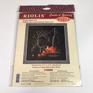 RIOLIS Counted Cross Stitch Kit 11.75"X11.75"-Still Life With Red Wine Craft - Picture 1 of 6